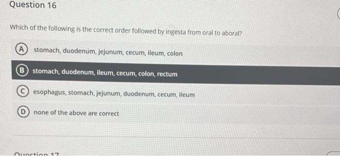 Which of the following is the correct order followed | Chegg.com