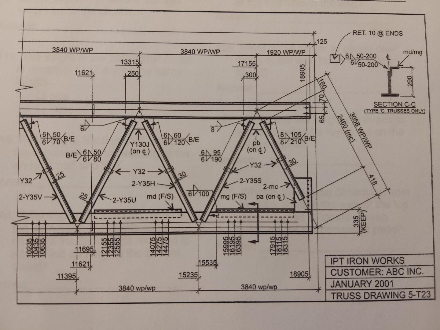 What is the center to center distance between panel