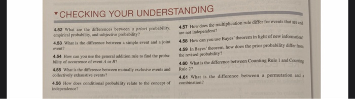 Business Statistics Hw#3 Chapter 4 Define: Bayes | Chegg.com