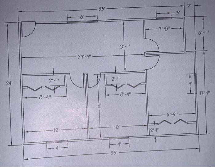 Solved How many studs are needed to frame the wall in Fig. | Chegg.com