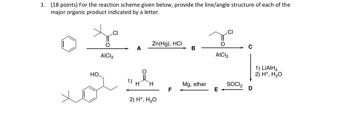 Solved (18 ﻿points) ﻿For the reaction scheme given below, | Chegg.com