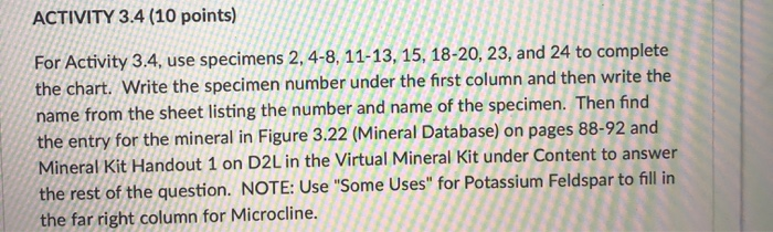 Solved: ACTIVITY 3.4 (10 Points) For Activity 3.4, Use Spe... | Chegg.com