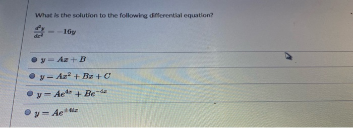 Solved What Is The Solution To The Following Differential | Chegg.com