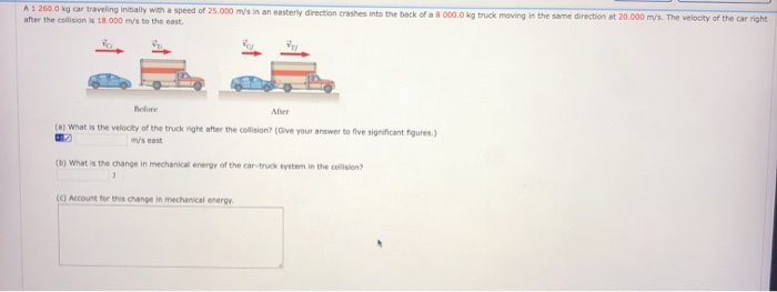 Solved A 1 260 0 Kg Car Traveling Initially With A Speed Of