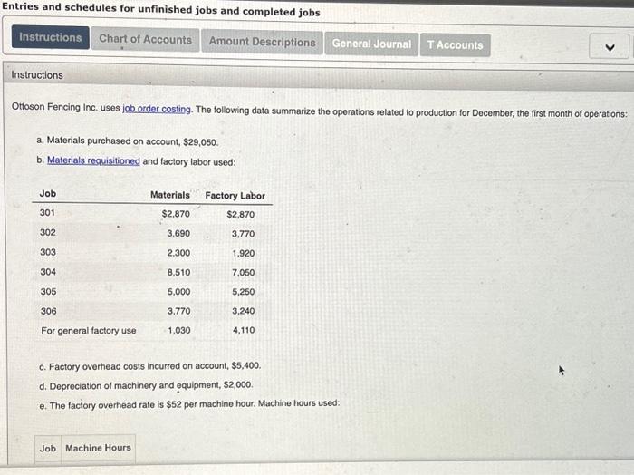 Solved Ottoson Fencing Inc. Uses Job Order Costing. The | Chegg.com