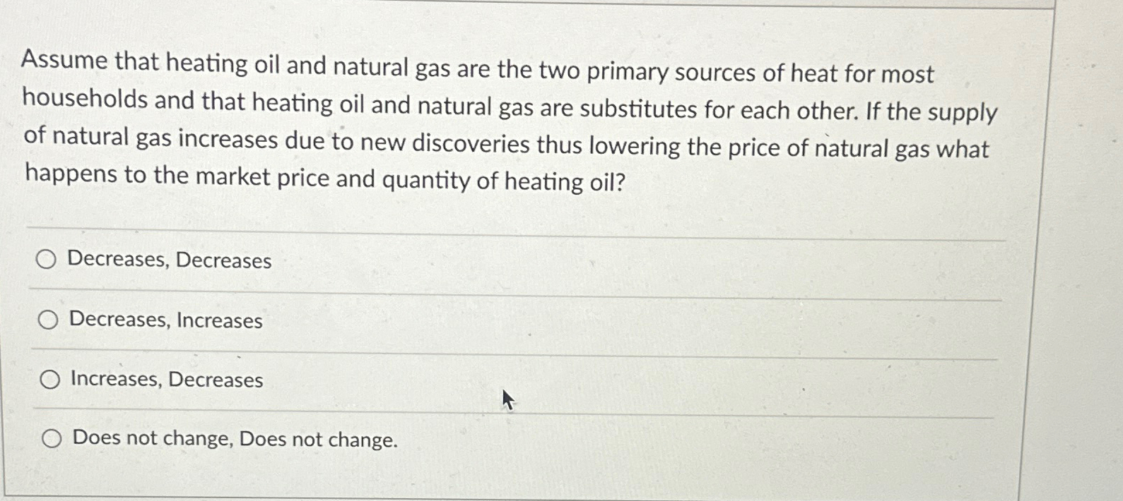 Solved Assume that heating oil and natural gas are the two | Chegg.com