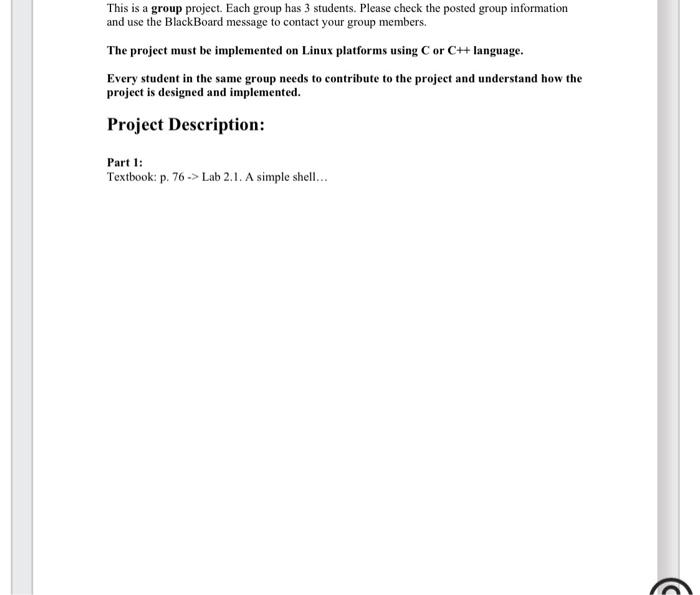 Solved This is a group project. Each group has 3 students. | Chegg.com