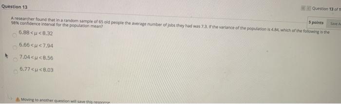 Solved Question 13 of 1 Question 13 5 points Save A | Chegg.com