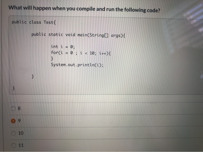 Solved What will happen when you compile and run the | Chegg.com