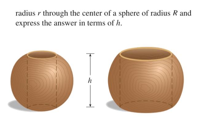 Solved 64. Suppose you make napkin rings by drilling holes | Chegg.com