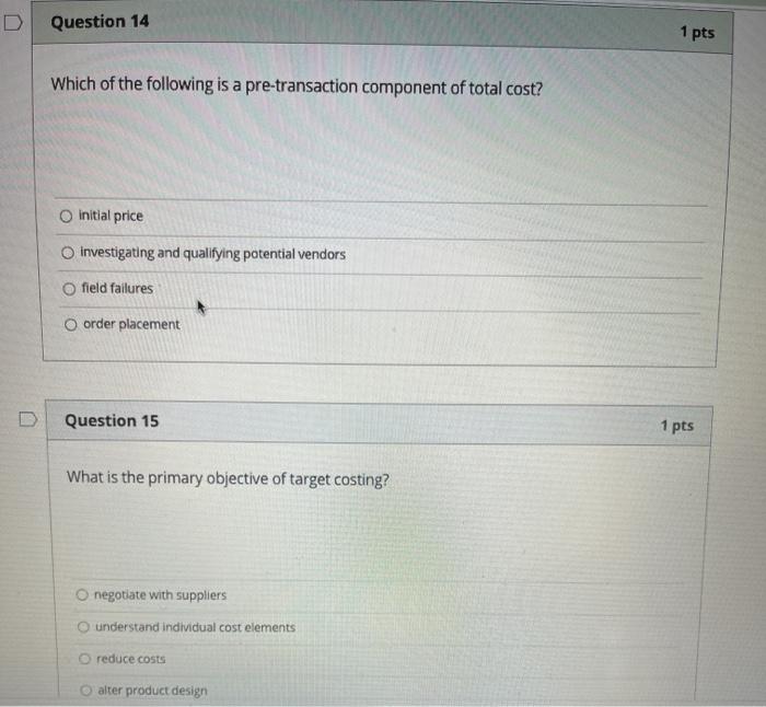 Solved Question 14 1 pts Which of the following is a | Chegg.com