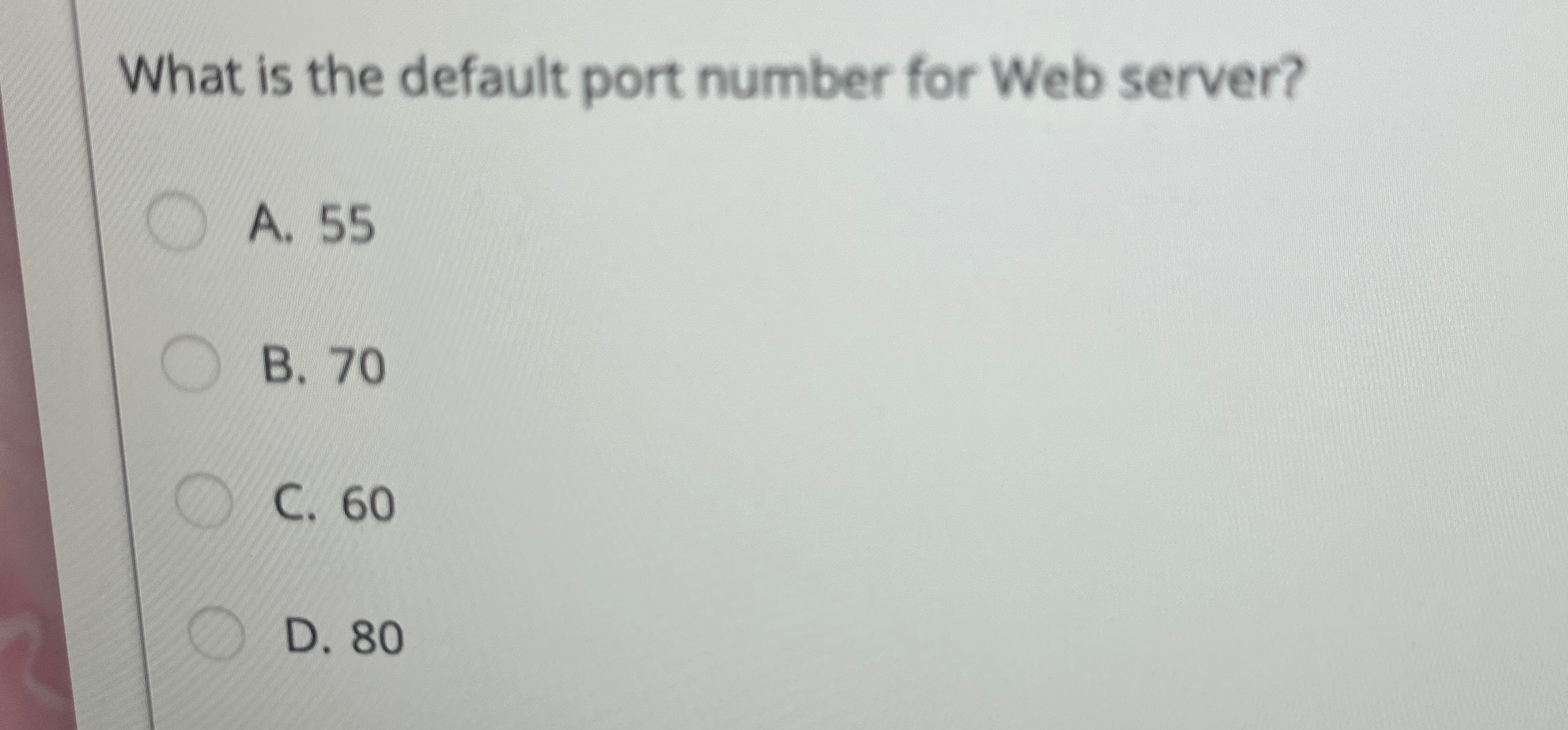 Solved what is the default port number for web chegg