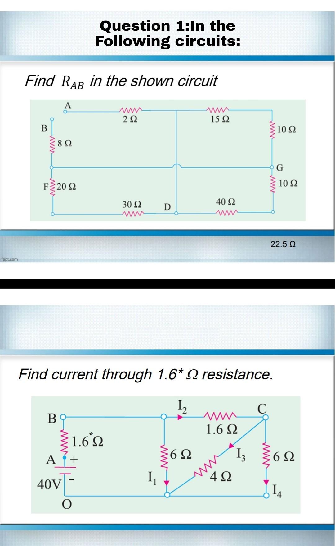 Solved Question 1:In the Following circuits: Find Rab in the | Chegg.com