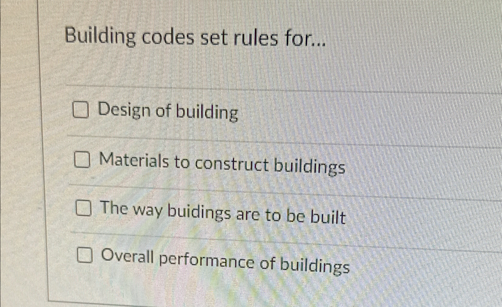 Solved Building codes set rules for...Design of | Chegg.com