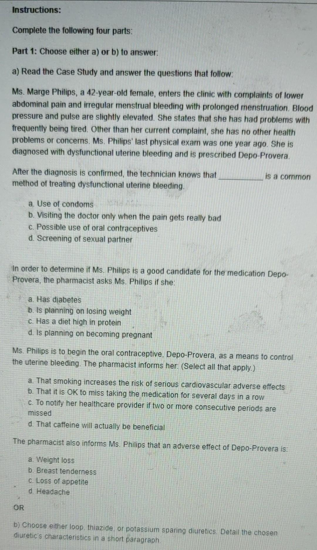 Solved Ms. Marge Philips, a 42-year-old female, enters the