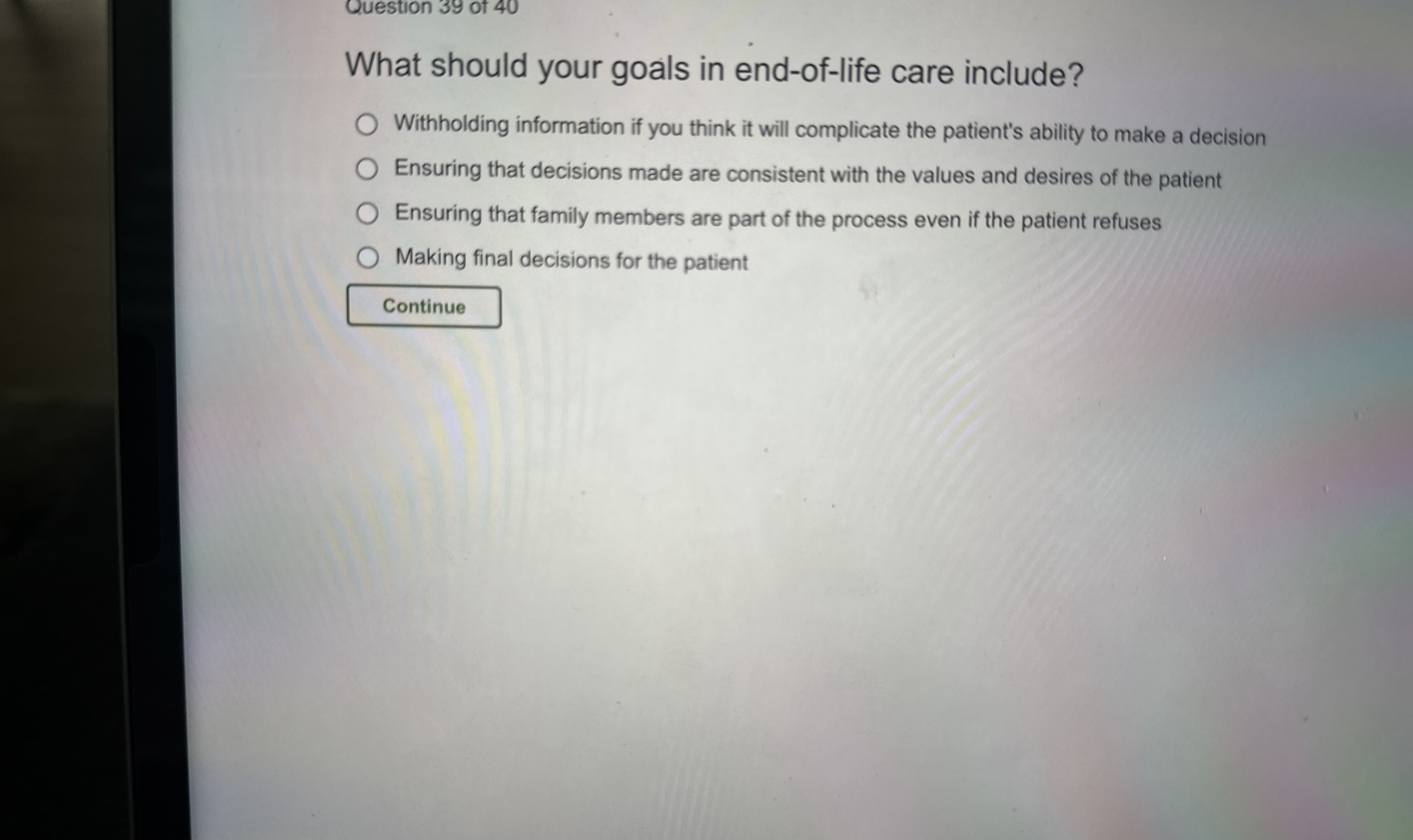 Solved What should your goals in end-of-life care | Chegg.com