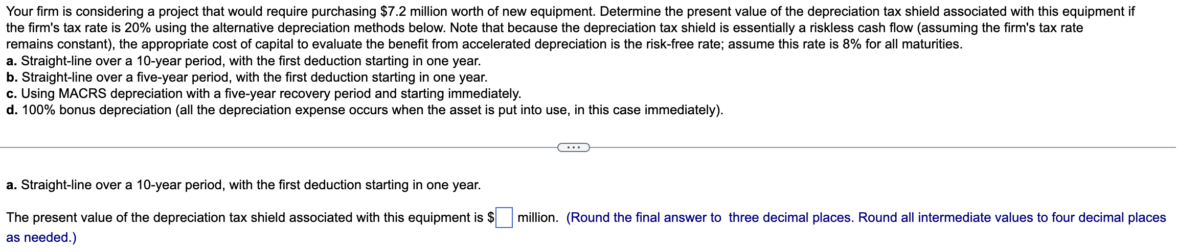Solved Your firm is considering a project that would require | Chegg.com