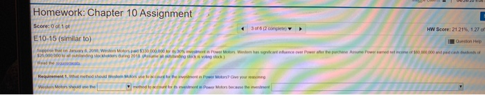 Solved Homework: Chapter 10 Assignment Score: 0 of E 10-15 | Chegg.com