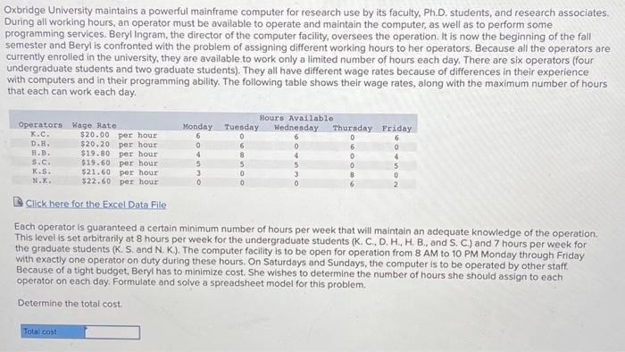 Solved Oxbridge University Maintains A Powerful Mainframe | Chegg.com