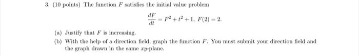 Solved dl 3. (10 points) The function F satisfies the | Chegg.com