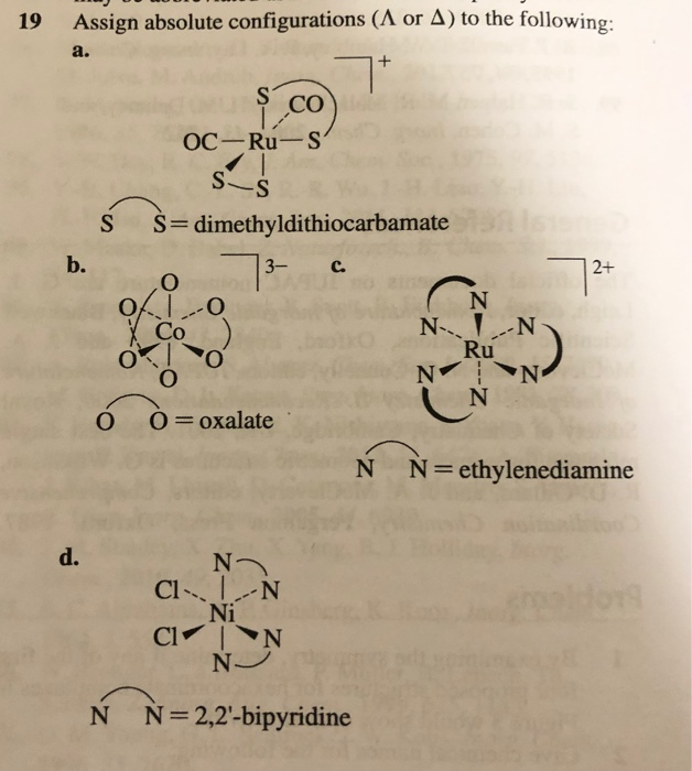Solved 19 Assign Absolute Configurations A Or A To The Chegg Com