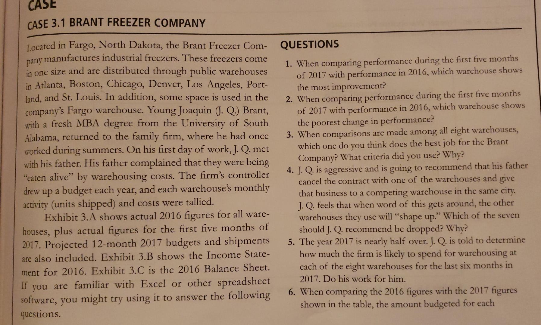 case study 3 1 brant freezer company