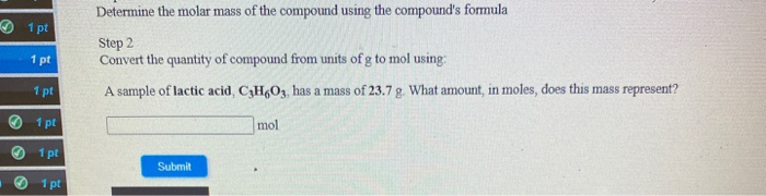 Solved Determine The Molar Mass Of The Compound Using The | Chegg.com