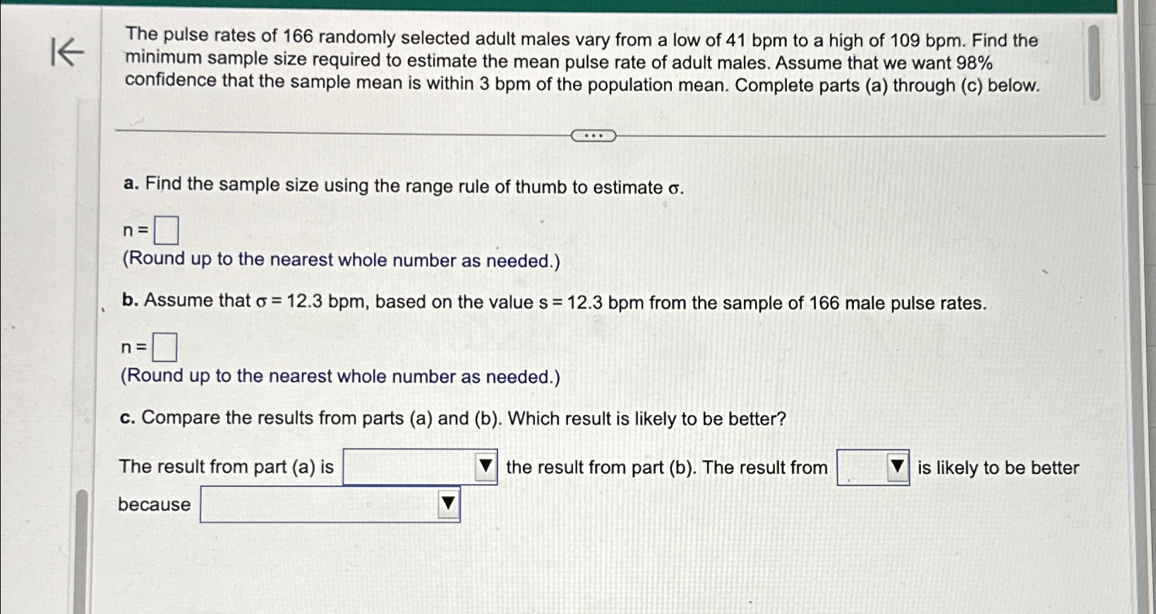 Solved The Pulse Rates Of 166 ﻿randomly Selected Adult Males | Chegg.com