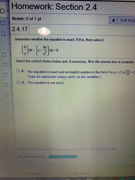 Solved Homework: Section 2.4 Score: 0 of 1 pt 9 of 10 2.4.17 | Chegg.com