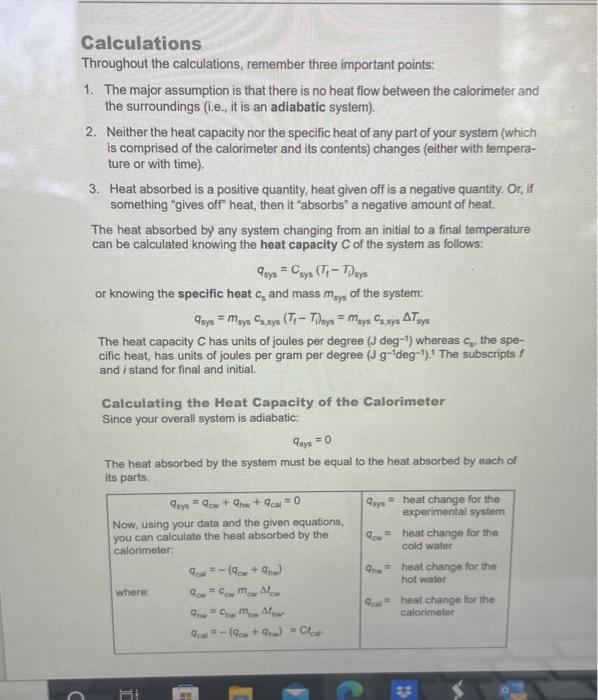Solved PostLab 2 Calorimetry and Hess's Law (5pts)