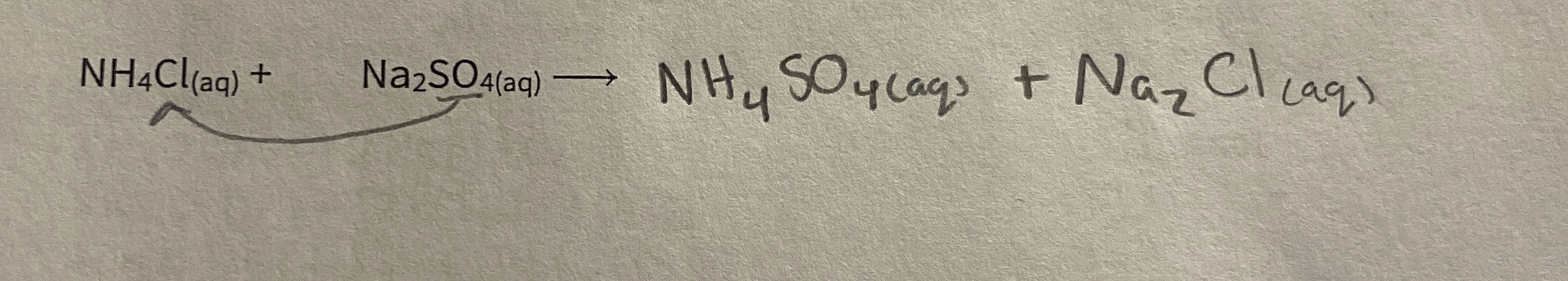High Quality SOLUTION NH4Cl(aq)+Na2SO4(aq)→NH4SO4(aq)+Na2Cl(aq) | Chegg.com