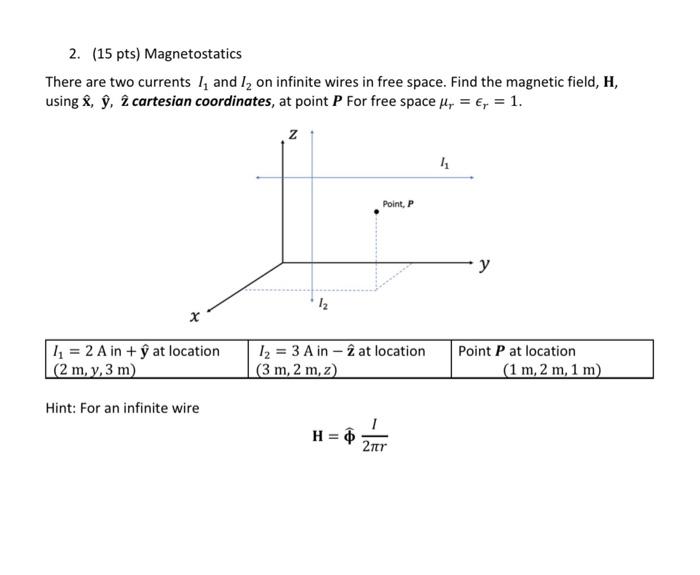 Solved 2 15 Pts Magnetostatics There Are Two Currents Chegg Com