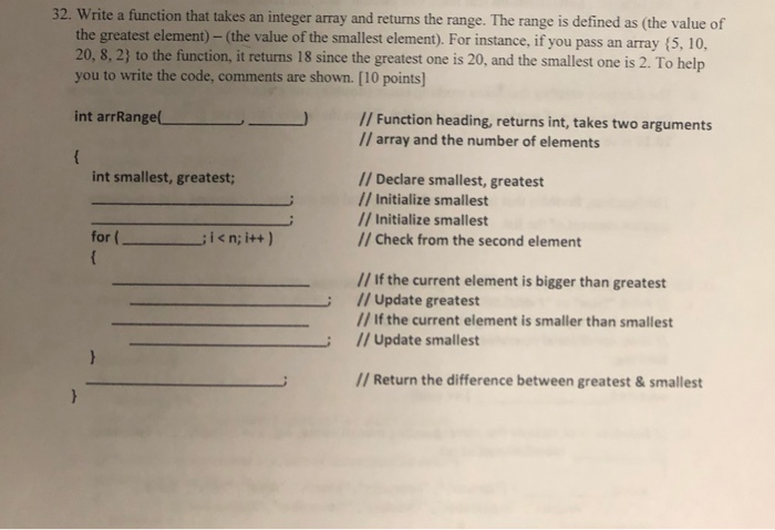 Solved 32. Write a function that takes an integer array and | Chegg.com