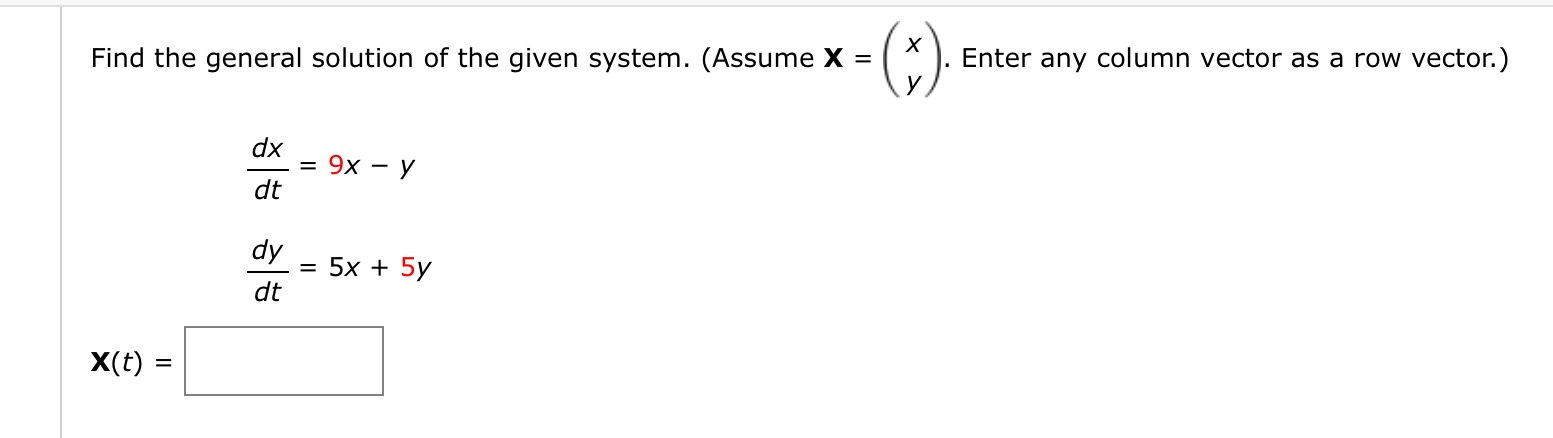 Find The General Solution Of The Given System Chegg Com