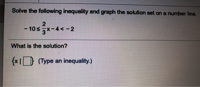 Solved Solve the following inequality and graph the solution | Chegg.com