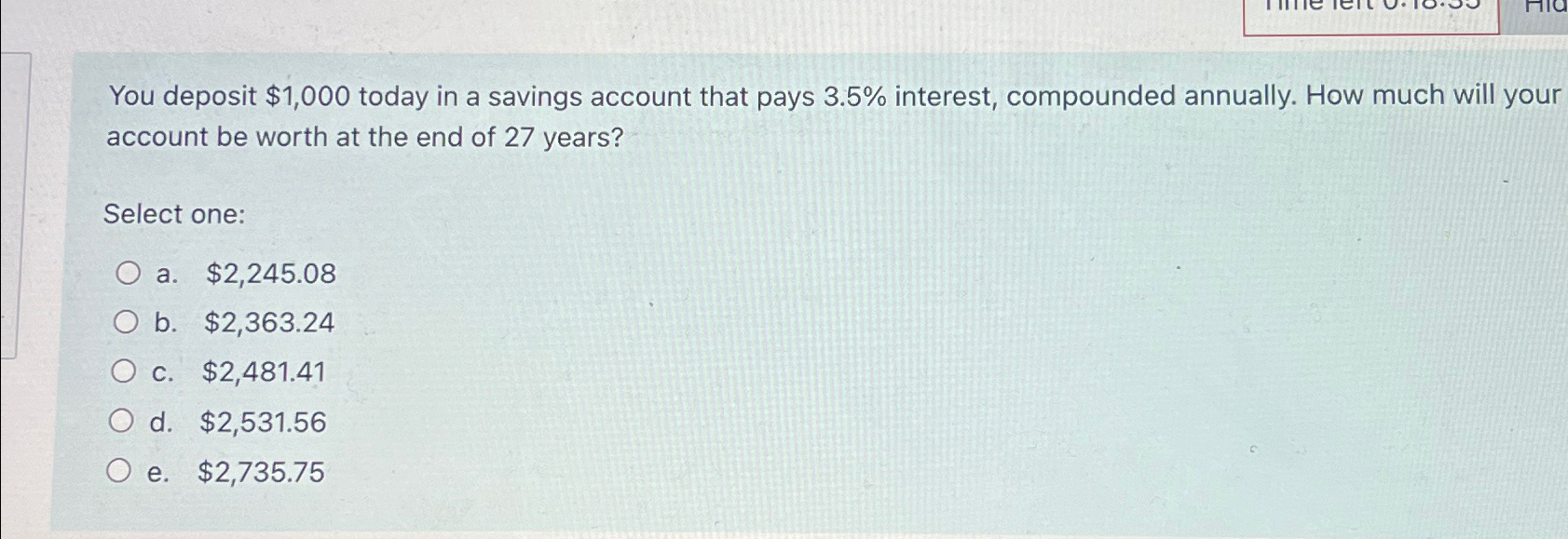 Solved You deposit $1,000 today in a savings account that | Chegg.com