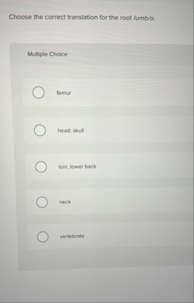 Solved Choose the correct translation for the root | Chegg.com