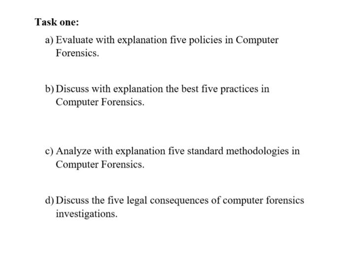 Solved T1 : Computer Forensics Subject Solve The Fourth | Chegg.com