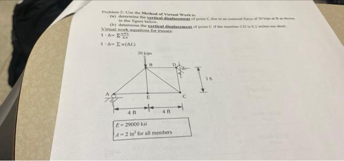 Solved Problem 2: the Method of Virtual Work () determine | Chegg.com