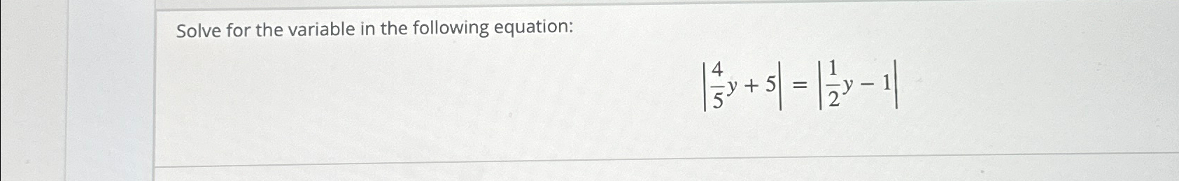 Solved Solve for the variable in the following | Chegg.com