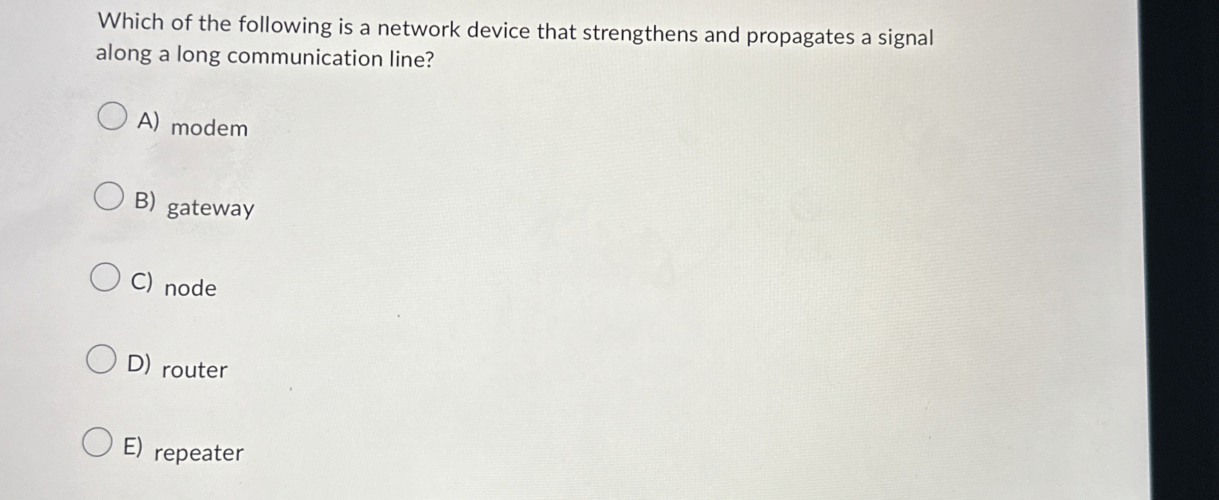 Solved Which Of The Following Is A Network Device That Chegg Com