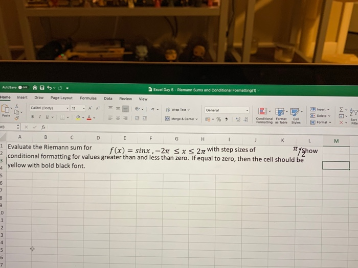 Solved Excel Day 5 Riemann Sums and Conditional