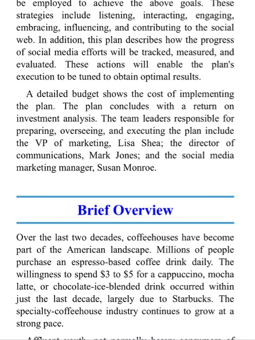 starbucks marketing plan executive summary