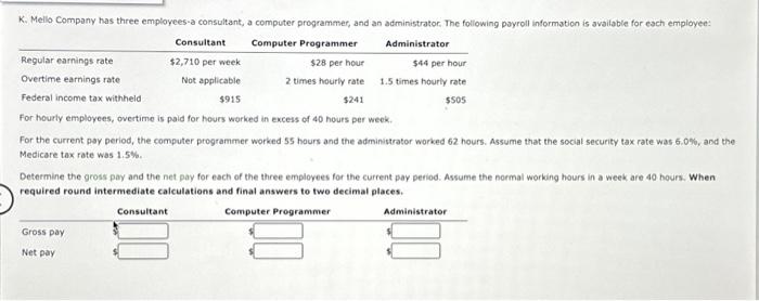 Solved For hourly employees, overtime is paid for hours | Chegg.com