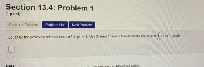 Solved Section 13.4: Problem 1 (1 point) Previous Problem | Chegg.com
