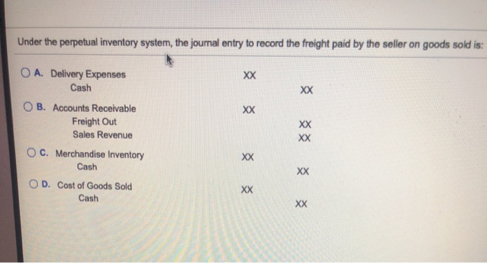 Solved Under the perpetual inventory system, the journal | Chegg.com