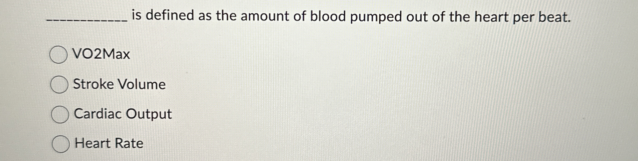 Solved q, ﻿is defined as the amount of blood pumped out of | Chegg.com