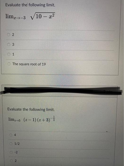 Solved Evaluate The Following Limit Lim 3 10 22 2 2 3 1 Chegg Com