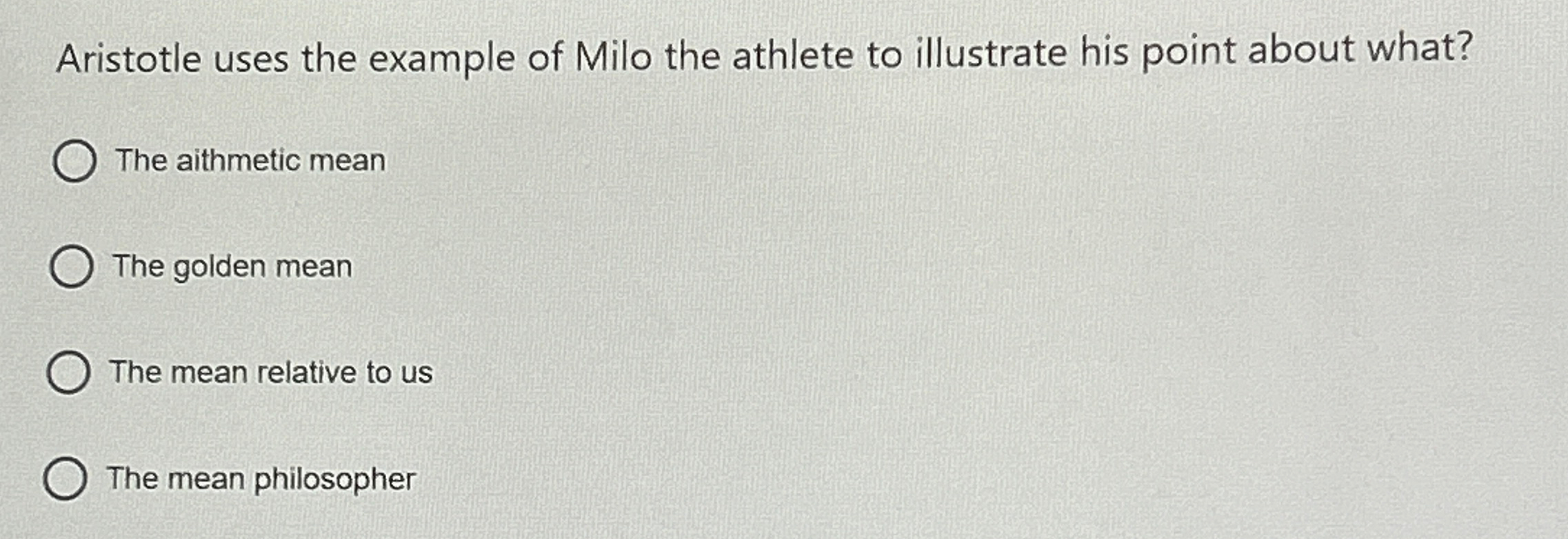 Solved Aristotle uses the example of Milo the athlete to | Chegg.com