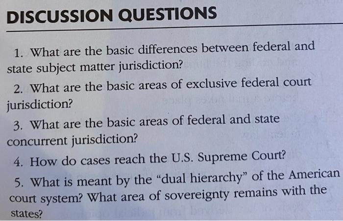 Solved DISCUSSION QUESTIONS 1. What are the basic | Chegg.com